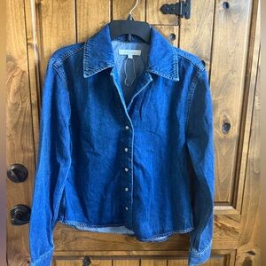 Favorite daughter Blue Denim Button-Up Shirt Jacket new size Small